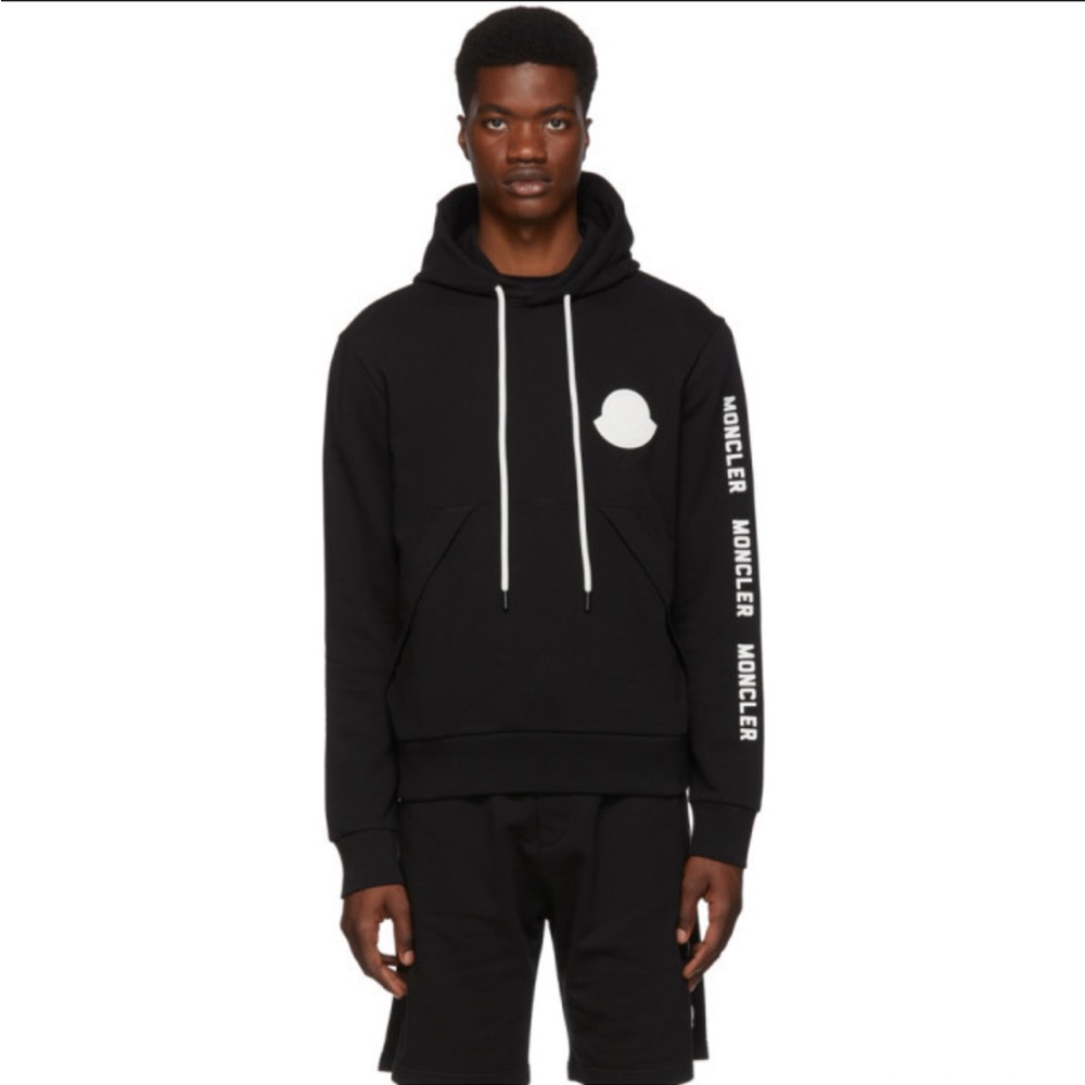 Moncler Black Hoodie Logo‎ Pullover Men’s XL